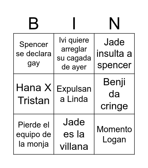 Campamento desventura cap 7 Bingo Card