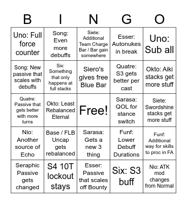 Eternal Rebalance 2025 Bingo Card