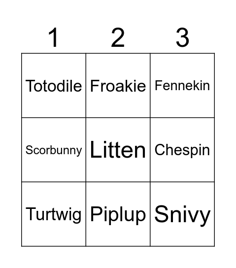 Starters for ZA Bingo Card