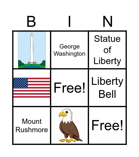US Bingo Card