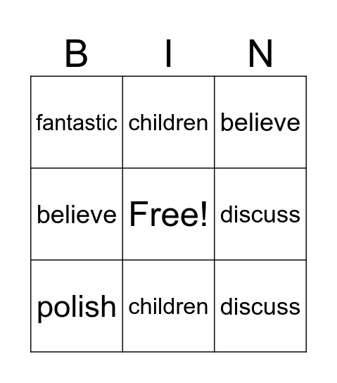 Sight Words Week 3 Bingo Card