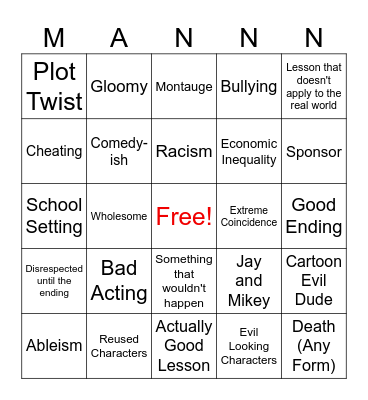 Dhar Mann Bingo Card