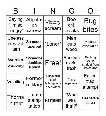 Nakey and Scared Bingo Card