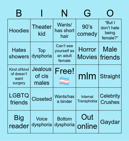 Trans Masc Bingo 🏳️‍⚧️⚧️ Bingo Card