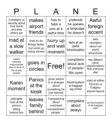 Cameron Travel Bingo Card