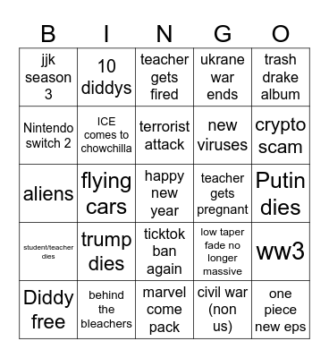 2025 Bingo Card
