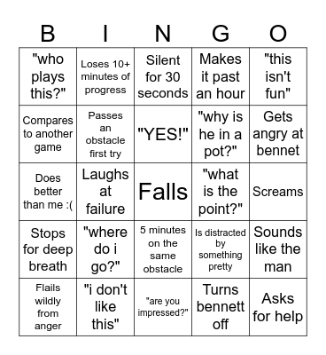 Ethical Getting over it Girlfriend Bingo Card