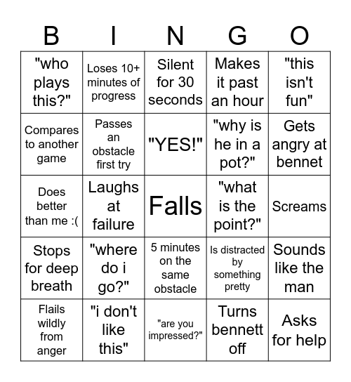 Ethical Getting over it Girlfriend Bingo Card