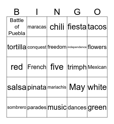 CINCO Bingo Card