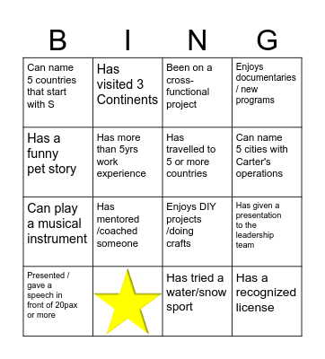 Fact Finding v1 Bingo Card