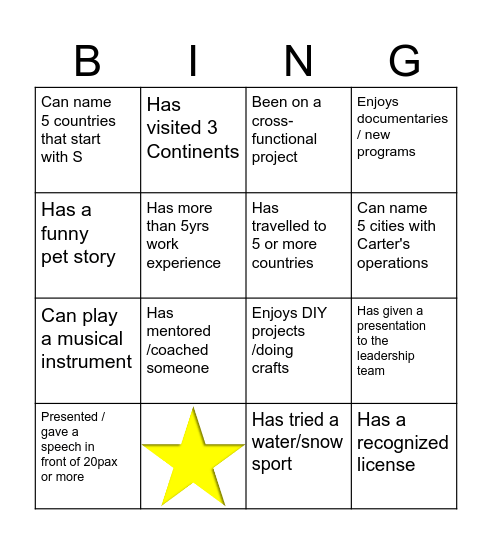Fact Finding v1 Bingo Card