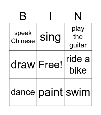 Hang Out 3!_Unit 2 Bingo Card