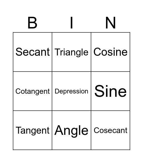 MATHEMATICS Bingo Card