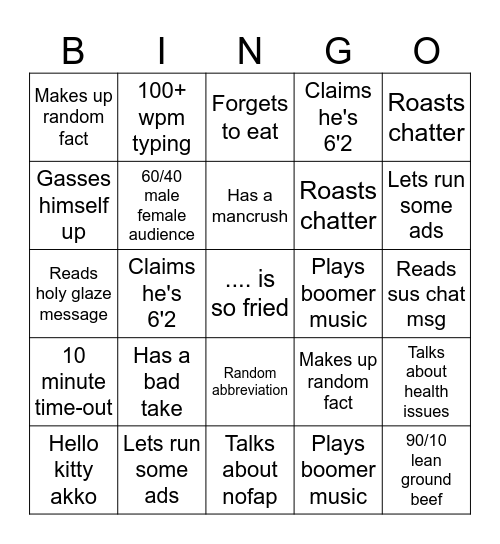 Pika Bingo Card