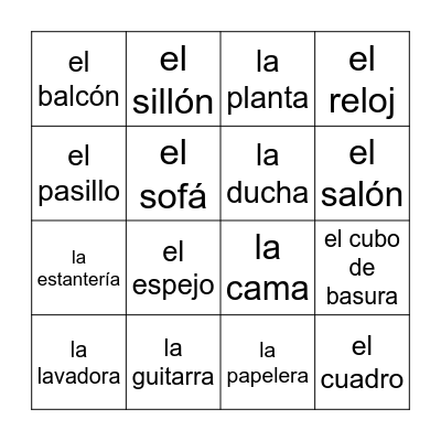 Bingo de la casa Bingo Card