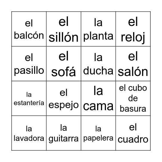 Bingo de la casa Bingo Card