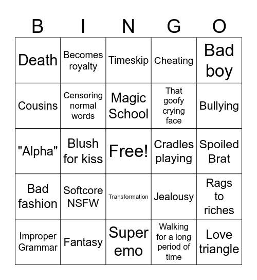 Gacha Life Bingo Card