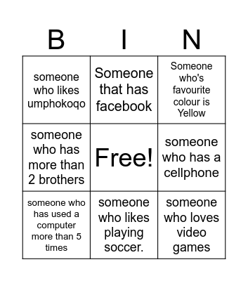 Be Internet awesome bingo Card