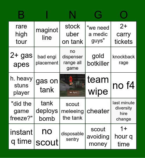 Steel Trap Bingo Card