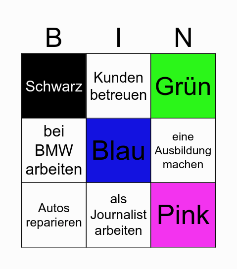 Farben Bingo Card