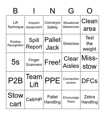 Safety First! Bingo Card