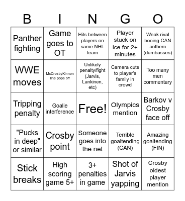 CAN vs FIN Bingo Card