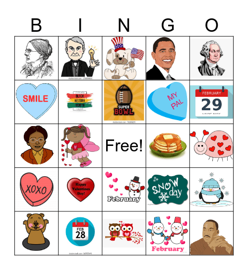 February Bingo Card