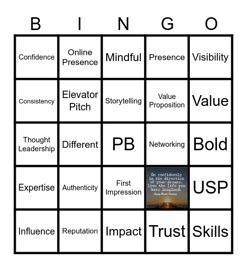 Personal Branding Bingo Card