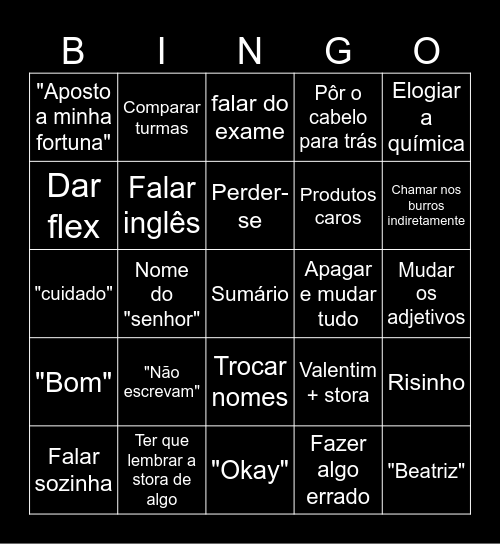 FQ Bingo Card