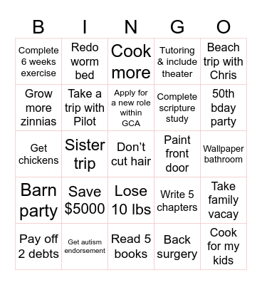 2025 Bingo Card