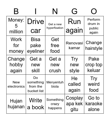 2025 Bingo Card