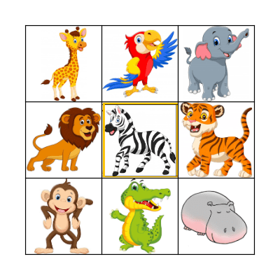 Wild animals Bingo Card