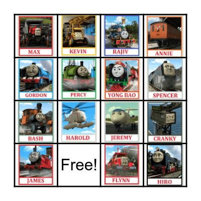 THOMAS & FRIENDS Bingo Card