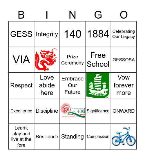 GESS Founder's Day Bingo Card