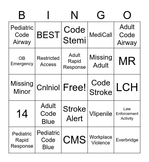 Huddle Game Bingo Card