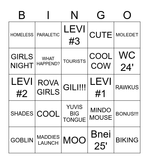 MOLEDET! Bingo Card