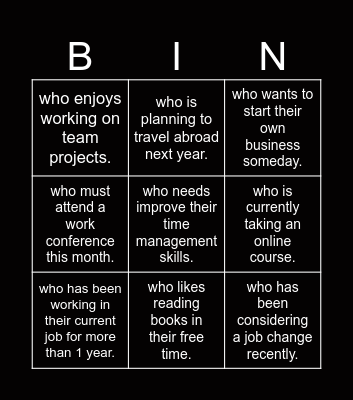 Find someone... Bingo Card