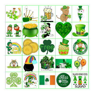 Happy St. Patricks Day Bingo Card