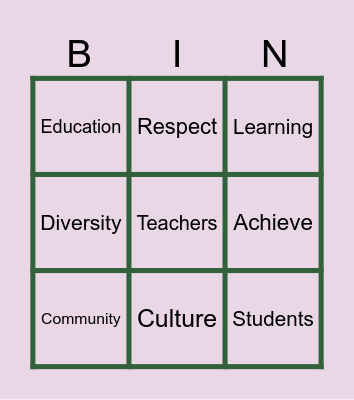 Professional Learning Bingo Card