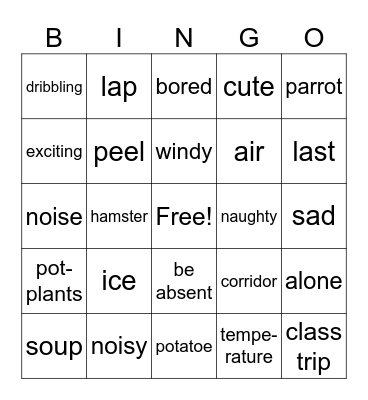 3a Lesson 32-36 Bingo Card