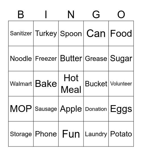 Bread of Life Bingo Card