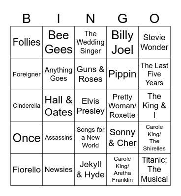 LOVE SONGS 16 BAR Bingo Card