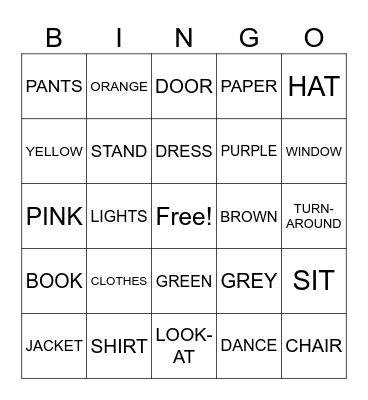 Unit 1 Vocabulary Bingo Card
