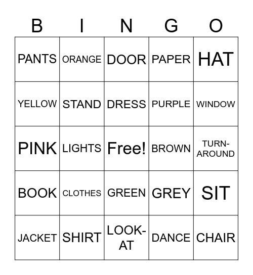 Unit 1 Vocabulary Bingo Card