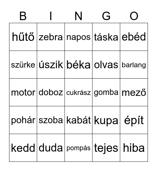 Bingó Bingo Card