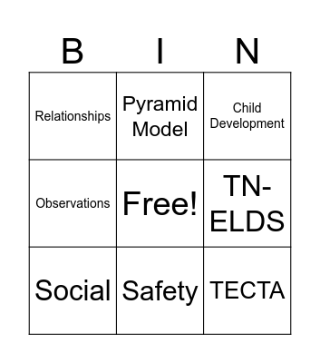 TECTA Bingo Card