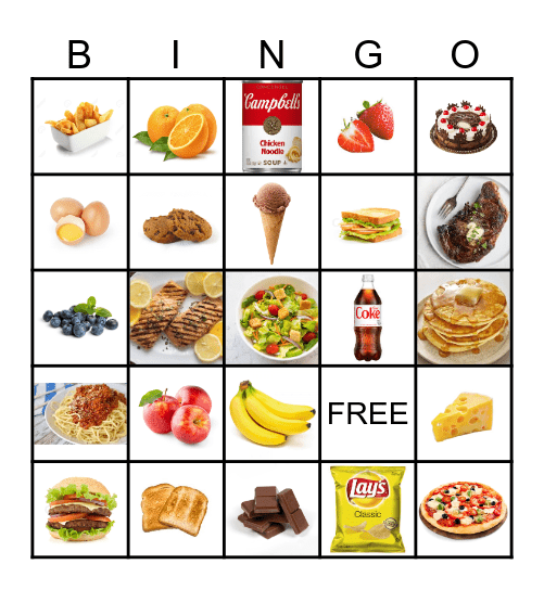 Food Bingo Card