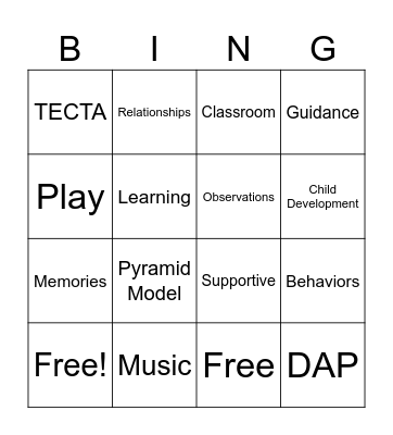 TECTA Bingo Card
