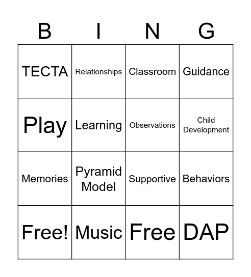 TECTA Bingo Card