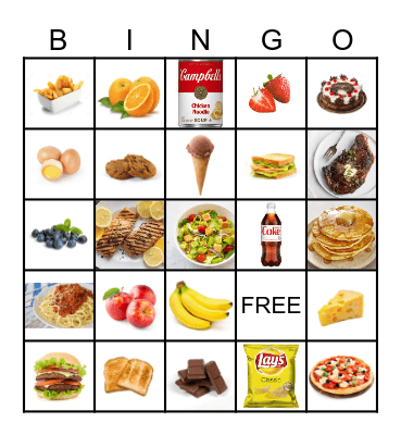 Food Bingo Card